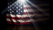 © Wonderful Studio - A large American flag is lit up by a spotlight