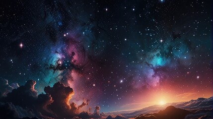 Wall Mural - A universe with realistically dazzling and fascinating planets