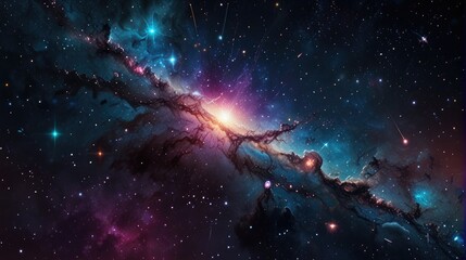 Wall Mural - A universe with realistically dazzling and fascinating planets