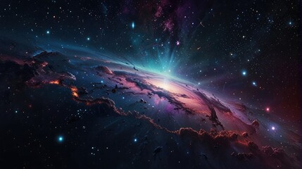 Wall Mural - A universe with realistically dazzling and fascinating planets