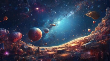 Wall Mural - Dazzling and enchanting universe realistic