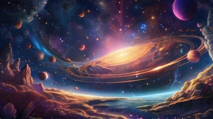 Wall Mural - Dazzling and enchanting universe realistic