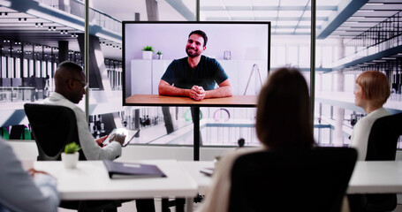 Canvas Print - Online Video Conference Training Business Meeting