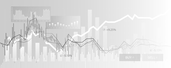 Wall Mural - technology background financial graph concept stock market analysis and business trading