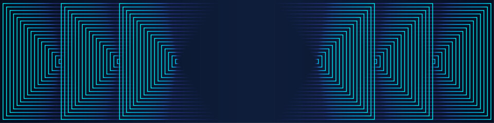Poster - Technology abstract background with glowing blue green geometric lines design. Modern shiny blue geometric pattern with rectangular line pattern. Horizontal banner template overlay layer