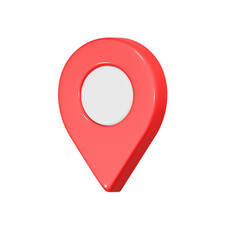 Poster - pin location icon 3d red color