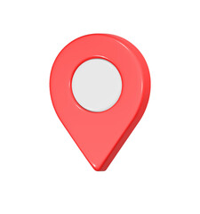 Poster - pin location icon 3d red color