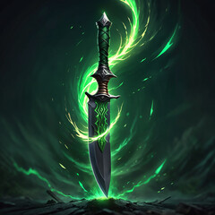 a green magic dagger