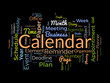 © Rana - Calendar word cloud template. Diary planning concept vector tagcloud background.