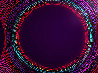 Wall Mural - abstract neon circular mosaic of circles on the purple red blue green background