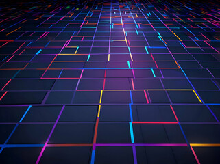 Wall Mural - abstract line neon colorful light dance floor background texture
