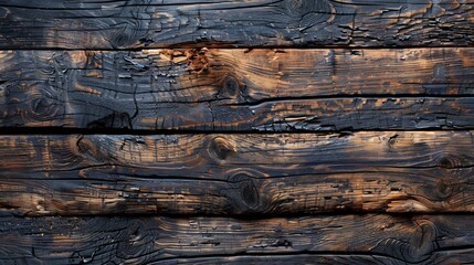 Old dark brown wood planks featuring natural cracks. Great for rustic, textured backgrounds with ample space for text