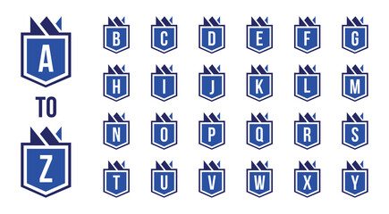 Fototapete - Royal Crown Letter Mark A to Z Royal Blue creative modern concept design logo