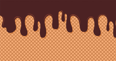 abstract chocolate vector background, wafer background texture, sweet concept for your design background