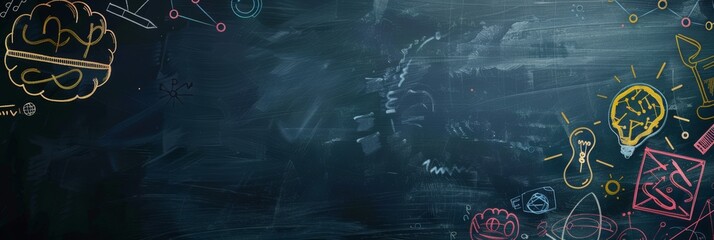 Aufkleber - Discover creative chalkboard doodles for enhancing creativity in education and business. Concepts like ideas, thinking, and learning are illustrated, providing insights and inspiration
