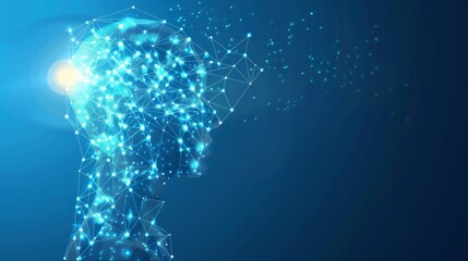 Aufkleber - The concept delves into an advanced AI technology of a digital brain, utilizing quantum network connectivity to enhance machine learning and futuristic neural networks for groundbreaking innovation