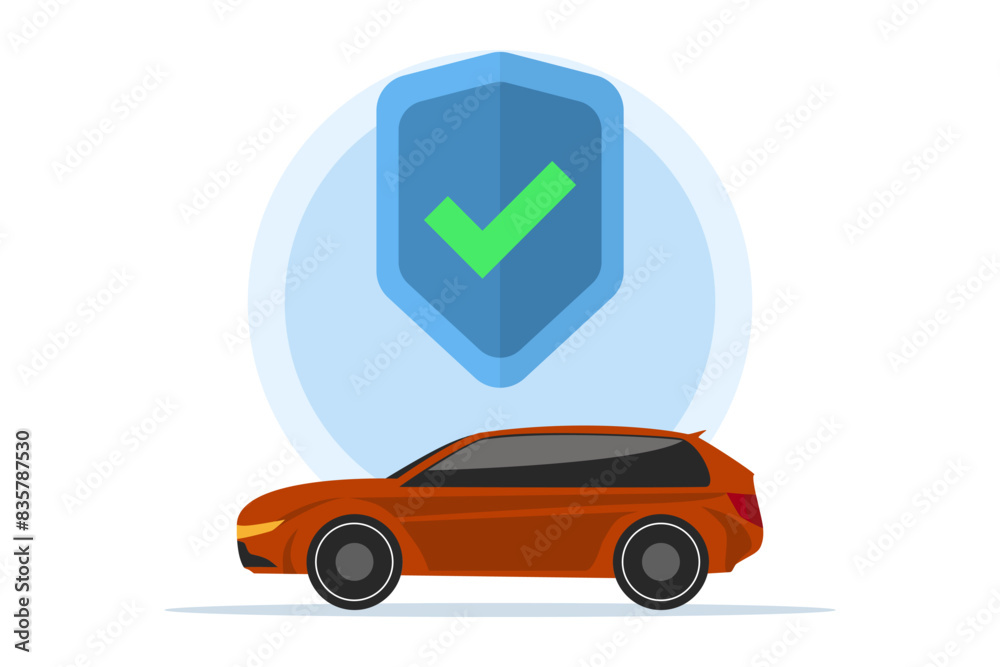 Vehicle protection sign concept, vehicle collision protection workshop ...
