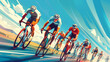 © ink drop - Abstract colorful road cycling sports race illustration