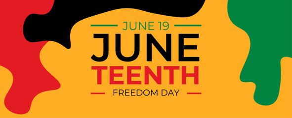 Wall Mural - Juneteenth Day, celebration freedom, emancipation day in 19 june, African-American history and heritage. Template for background, banner, card, poster. Vector illustration