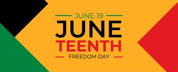 Wall Mural - Juneteenth Day, celebration freedom, emancipation day in 19 june, African-American history and heritage. Template for background, banner, card, poster. Vector illustration