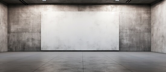 Wall Mural - A businessman is strolling next to three empty frames in a contemporary art gallery setting, showcasing an art and design theme with space for text or images. Copy space image