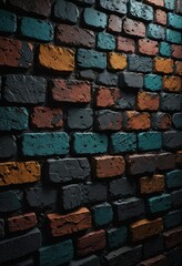 Sticker - Colorful Brick Wall Texture