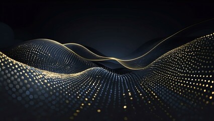 Abstract digital technology telecoms background, Realistic technology background in futuristic style particle wave