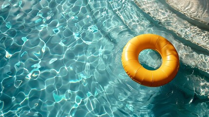 Wall Mural - gold swimming ring floating in the swimming pool