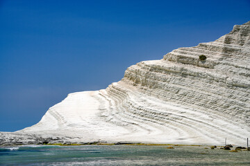 Wall Mural - Scala dei Turchi Stair of the Turks, Sicily Italy, Scala dei Turchi. A rocky cliff on the coast of Realmonte, near Porto Empedocle, southern Sicily, Italy. Europe	