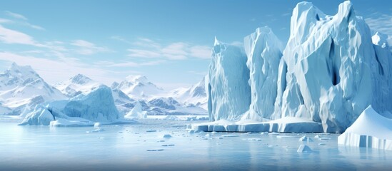 Sticker - Iceberg with an ice arch on a pure white backdrop, allowing for a clear copy space image.