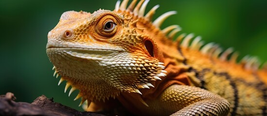 Canvas Print - Learn how to care for your exotic lizard with a helpful copy space image.