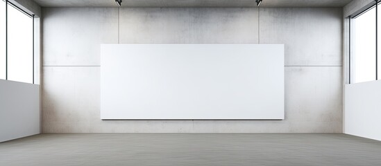 Poster - A young man strolling in a sparse gallery area with ample unoccupied space for art with a copy space image.