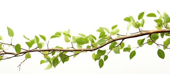 Isolated green tree branch with copy space image.