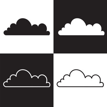 White clouds.  isolated on white and black background. EPS 10