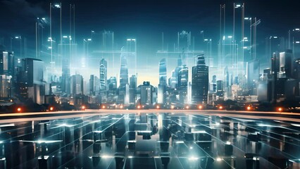 Aufkleber - An interactive holographic cityscape based on technology or city life