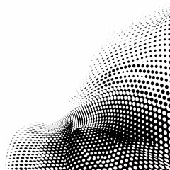 Wall Mural - Black wavy halftone on white background vector