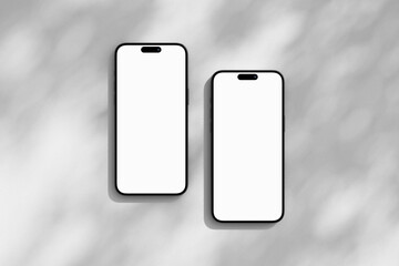 Wall Mural - two iphone mobile phones with blank screen