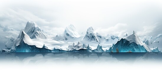 Sticker - Iceberg with an ice arch on a pure white backdrop, allowing for a clear copy space image.