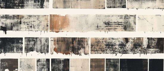 Poster - a set of three intricate letterpress textures, stamp, and rolled ink textures isolated on a white ba