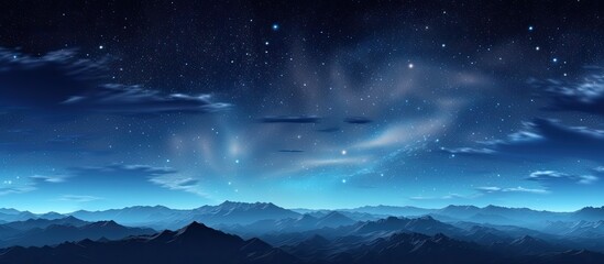 Wall Mural - nighttime long exposure photography capturing the milky way and stars on a high mountain road with a