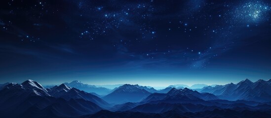 Wall Mural - dark blue night sky filled with stars as a background with copy space image.