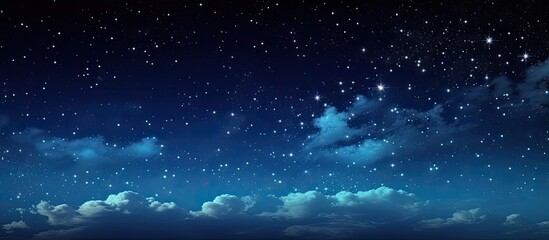 Wall Mural - stunning panoramic view of the night sky with stars, grain effect, and carefully adjusted white bala