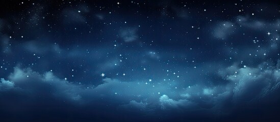 Wall Mural - starry sky at night in shades of blue with stars, perfect as a screensaver background image featurin