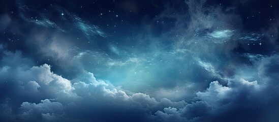Wall Mural - long exposure photograph of the night sky with a prominent glare in the background, providing ample 