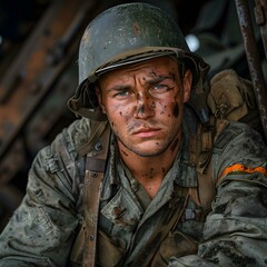 Wall Mural - Portrait of a young soldier