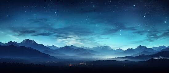 Wall Mural - Night sky with stars and Milky Way creating a picturesque backdrop with ample copy space image.