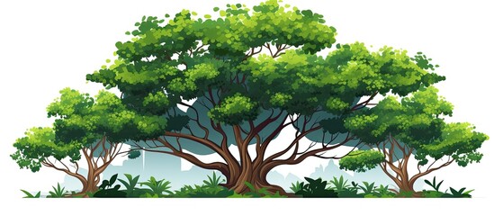 Canvas Print - summer-themed banner with a banyan tree leaf on a dark background, providing a copy space image for 