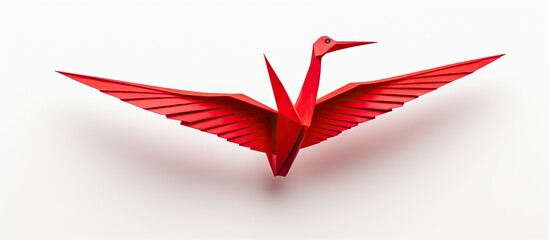 Wall Mural - top view of variously colored paper birds in an origami theme, with a blank area for text or other i