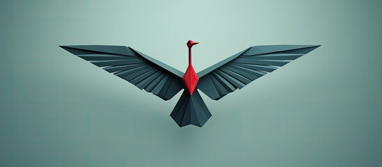 Wall Mural - Top view of variously colored paper birds in an origami theme, with a blank area for text or other images in the background. Copy space image. Place for adding text and design