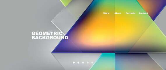 Flowing bright neon gradients geometric abstract background with triangles and lines. Fluid color pattern of color liquid gradient background for wallpaper, banner, background, card, landing page